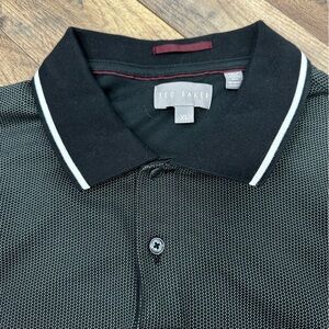 Ted Baker Monochrome Textured Garment with Button Accent